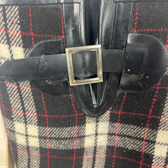 Austin Trading Company Black Plaid Rain Boots Size 7 EUC - Picture 4 of 10